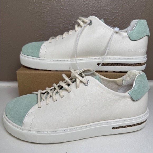 BIRKENSTOCK 1774 London Sneaker White Mint Leather Suede Lace Up Women's